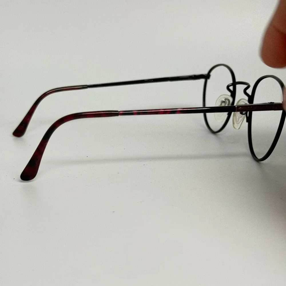 Tura MOD 959 VPR Eyeglasses Frames Burgundy Tortoise Round Metal Women 48-18-135